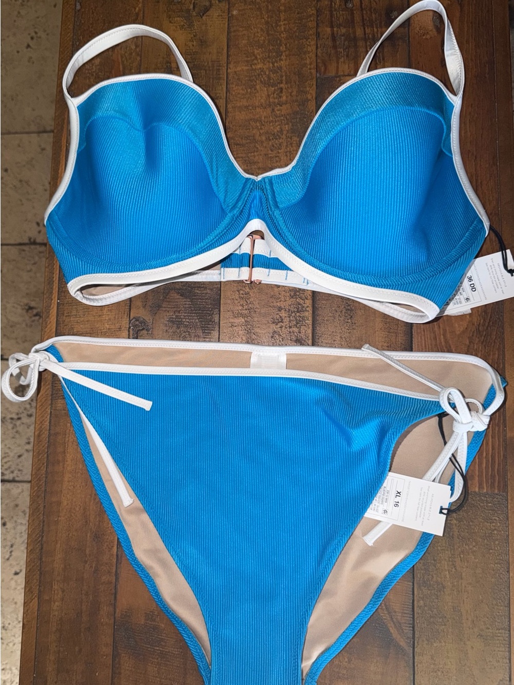 Target Blue Bikini Set with White Trim